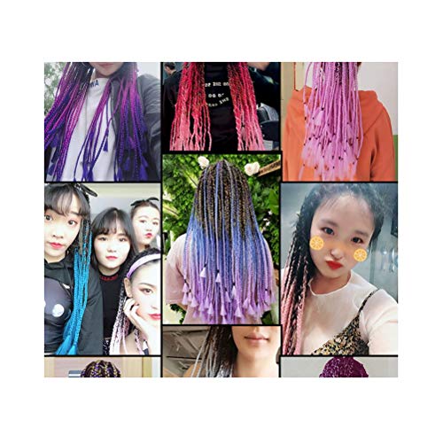 Nuoshen Extensiones gruesas de trenzas de pelo sintético con color degradado