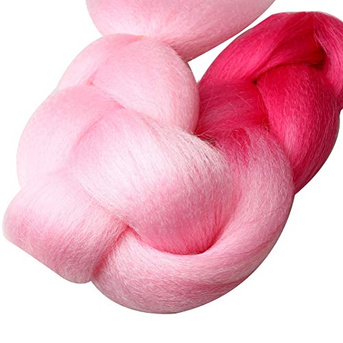 Nuoshen Extensiones gruesas de trenzas de pelo sintético con color degradado