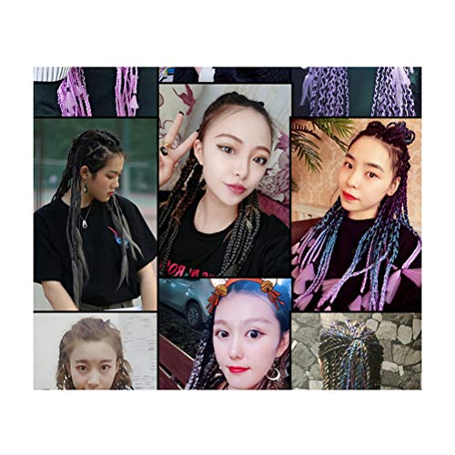 Nuoshen Extensiones gruesas de trenzas de pelo sintético con color degradado