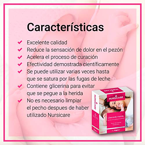 Nursicare Parches Para Reducir Dolor en los Pezones Durante la Lactancia | Apósitos Cura Grietas | 12 Unid. | Discos Protectores de Hidrogel | Altísima Calidad