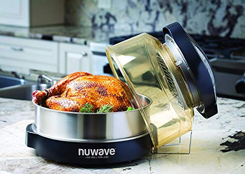 Nuwave 20606 | Horno de conducción, convección e Infrarrojos, Comidas más sanas y cocción Flexible Freír, Hornear, Asar, Parrilla, cocinar al Vapor, gratinar y deshidratar, Negro