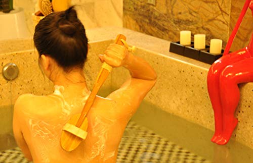 Nvetls Cepillos de Cuerpo Cepillo para Espalda Mango Largo con Cepillo de Masaje Corporal y Piedra Pómez Pie (3Pcs)