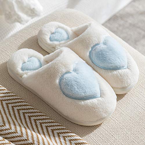 NVSRZTX - Pantuflas de forro polar para mujer y niña, color azul, 40