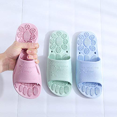 Nwarmsouth Baño Sandalias de Punta Descubierta,Sandalias de Masaje de pies, Zapatillas de baño Antideslizantes-Verde Oscuro_34-35,Uso Al Aire Libre Baño Sandalia