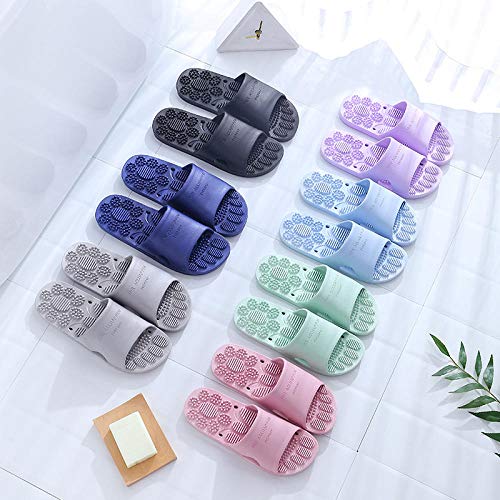 Nwarmsouth Baño Sandalias de Punta Descubierta,Sandalias de Masaje de pies, Zapatillas de baño Antideslizantes-Verde Oscuro_34-35,Uso Al Aire Libre Baño Sandalia