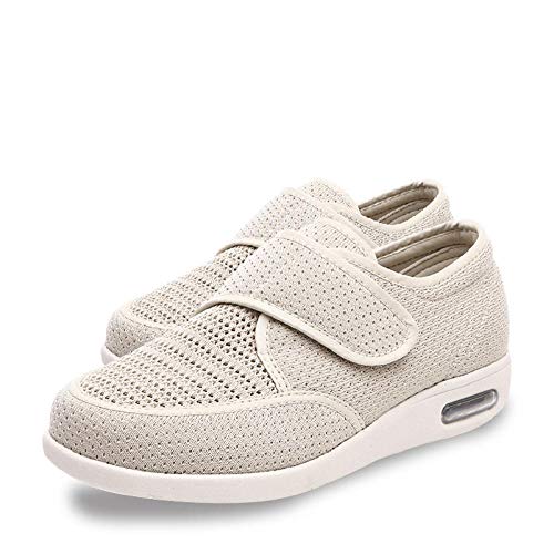 Nwarmsouth Zapatos ortopédicos Ajustables,Zapatos Ajustables con Grasa para el pie para Ancianos, Zapatos de Malla para diabetes-40_Black,Zapatos ortopédicos Ajustables