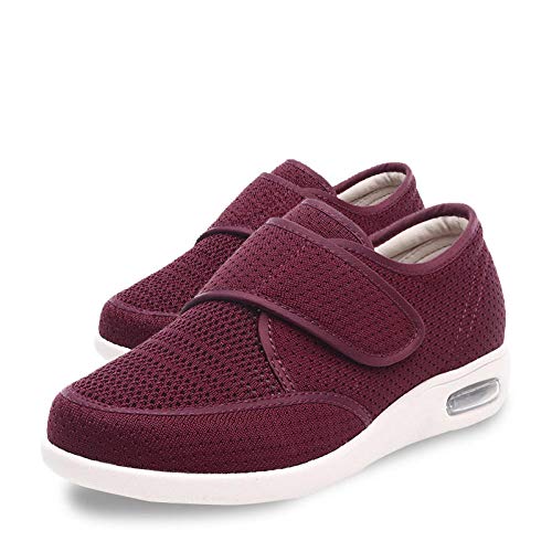 Nwarmsouth Zapatos ortopédicos Ajustables,Zapatos Ajustables con Grasa para el pie para Ancianos, Zapatos de Malla para diabetes-40_Black,Zapatos ortopédicos Ajustables