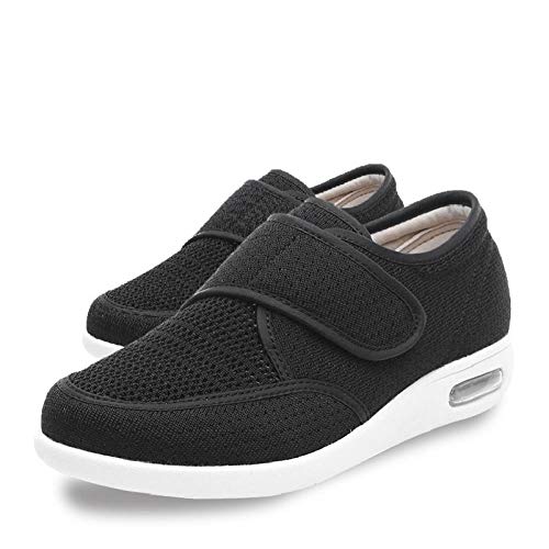 Nwarmsouth Zapatos ortopédicos Ajustables,Zapatos Ajustables con Grasa para el pie para Ancianos, Zapatos de Malla para diabetes-40_Black,Zapatos ortopédicos Ajustables