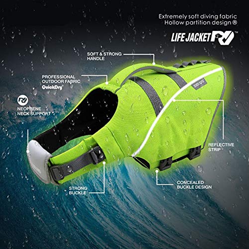 Nwayd Chaleco Salvavidas para Perros, Reflectante Ajustable, Traje de baño para Nadar, Chaleco, arnés para Perros, Ropa de Verano, Chaleco Salvavidas para Mascotas.