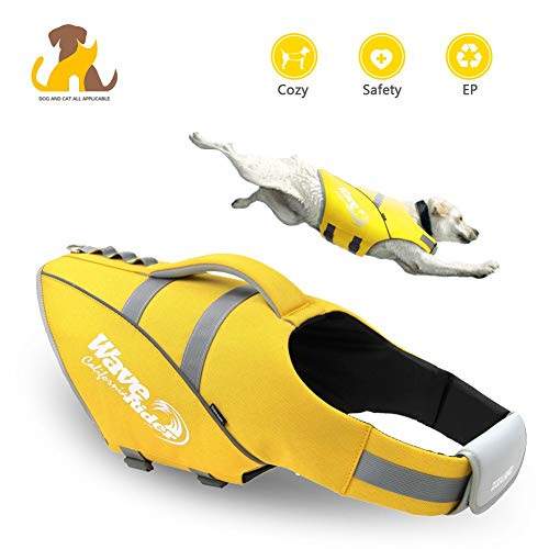 Nwayd Chaleco Salvavidas para Perros, Reflectante Ajustable, Traje de baño para Nadar, Chaleco, arnés para Perros, Ropa de Verano, Chaleco Salvavidas para Mascotas.