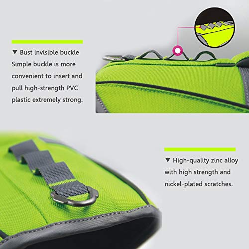 Nwayd Chaleco Salvavidas para Perros, Reflectante Ajustable, Traje de baño para Nadar, Chaleco, arnés para Perros, Ropa de Verano, Chaleco Salvavidas para Mascotas.