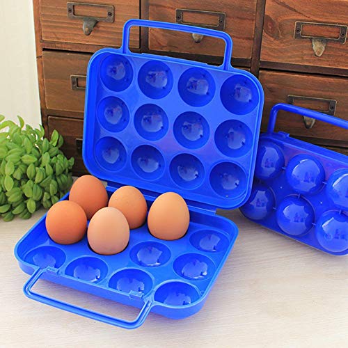 NXACETN Caja De Huevos De Plástico Portátil Portale 12 Rejillas Camping Picnic Caja De Almacenamiento De Huevos Plegable Caja De Almacenamiento Contenedor Verde