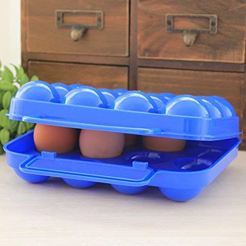 NXACETN Caja De Huevos De Plástico Portátil Portale 12 Rejillas Camping Picnic Caja De Almacenamiento De Huevos Plegable Caja De Almacenamiento Contenedor Verde