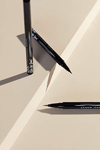 NYX Professional Makeup Delineador de ojos Epic Ink Liner, Punta de pincel, Resistente al agua, Fórmula vegana, Marrón