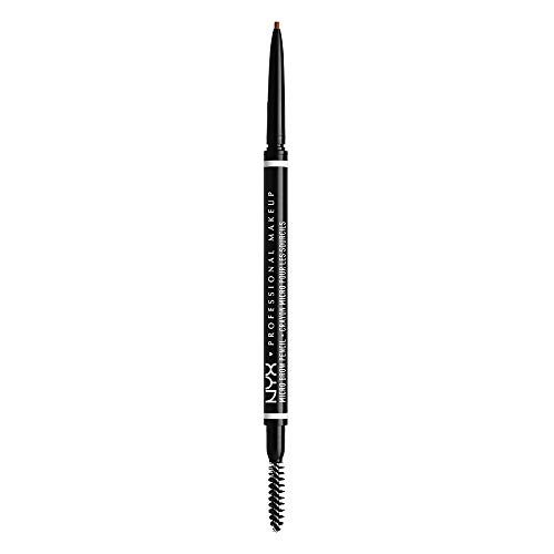 NYX Professional Makeup Lápiz de cejas adecuadas Micro Brow Pencil, Dos lados: cepillo espiral y lápiz de cejas automático, Fórmula vegana, Tono: Auburn