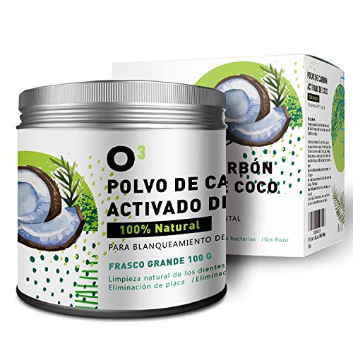 O³ Carbon Activo Dientes FRASCO GRANDE 100g - Blanqueador Dental Carbon Activado - Blanqueador Dental De Carbón Activo - Blanqueamiento Dental Profesional Carbon Activado – Suministro De Largo Tiempo