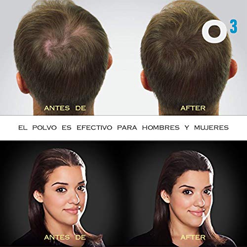 O³ Fibras Capilares Castaño Claro 27,5 G Neto - Keratin Fibers Castaño Claro 100% Natural Para Disimular Calvicie y Aumentar el Volumen | Maquillaje Capilar Para Hombres y Mujeres