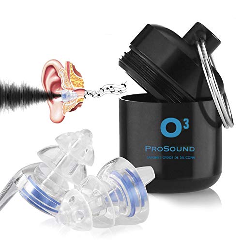 O³ Tapones Oidos Conciertos - Auriculares Aislantes Ruido Para Festivales, DJs, Aeropuertos, Carreras Para Coches Y Motos - Tapones Para Estudiar