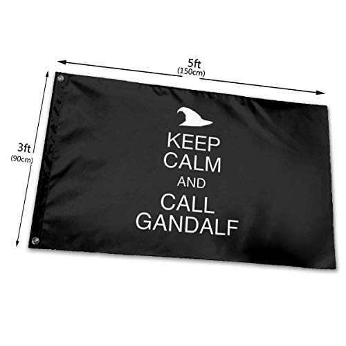 Oaqueen Bandera de jardín Keep Calm and Call Gandalf Bandera de jardín Banner Bandera for Inside/Outside 3 X 5