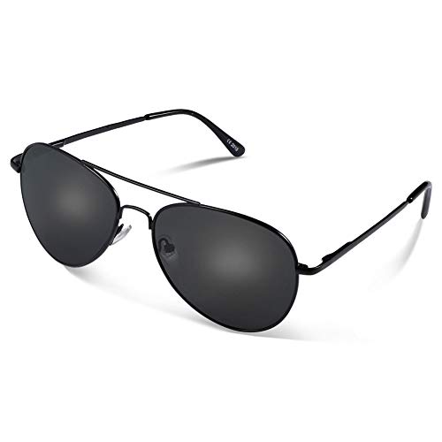 Occffy Gafas de sol Para Hombres y Mujeres con Marco Metal UV400 Protección Oc7802 (OC7802 marco negro con lente negro)