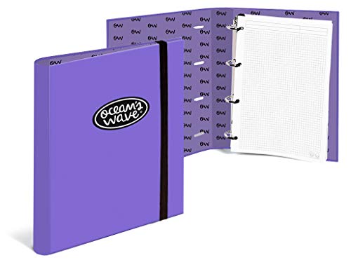 Ocean´s Wave OCW50041 - Carpeta con 4 anillas, color morado neón