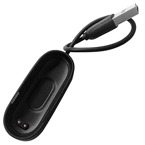 OcioDual Cable Cargador USB 2 Pines con Muelle Dock Station para Xiaomi Mi Band 4 Negro Charging Charger Data Dock Replacement