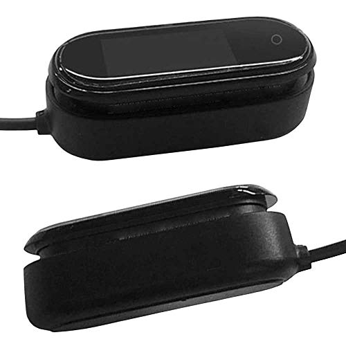 OcioDual Cable Cargador USB 2 Pines con Muelle Dock Station para Xiaomi Mi Band 4 Negro Charging Charger Data Dock Replacement