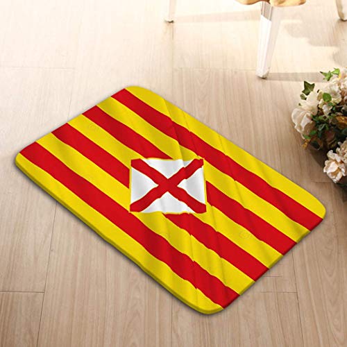Odelia Palmer Decoración Mat 23.6 W X 15.7 W Pulgadas Bandera Provincia de Barcelona Este de España Bandera Provincia de Barcelona Este de España Centro Autónomo