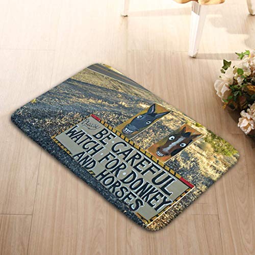 Odelia Palmer Tapete de Piso 23.6 'x 15.7' be Care Wild Donkey Horses Señal de tráfico a lo Largo de la autopista Pahrump, Nevada, EE. UU. Sea cuidadoso Wild Donkey Horses