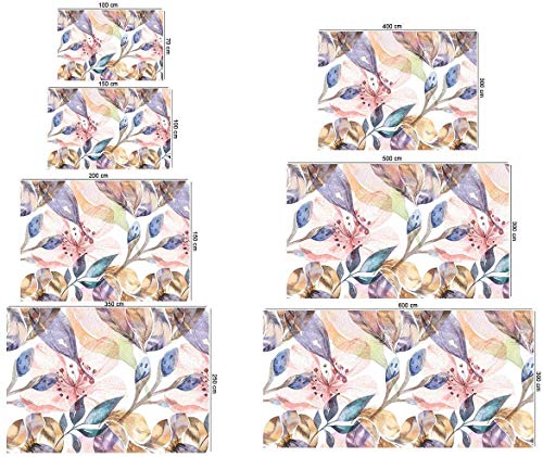 Oedim Papel Pintado para Pared Flores Acuarelas con Textura | Fotomural para Paredes | Mural | Papel Pintado | 100 x 70 cm | Decoración comedores, Salones, Habitaciones