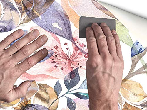 Oedim Papel Pintado para Pared Flores Acuarelas con Textura | Fotomural para Paredes | Mural | Papel Pintado | 100 x 70 cm | Decoración comedores, Salones, Habitaciones