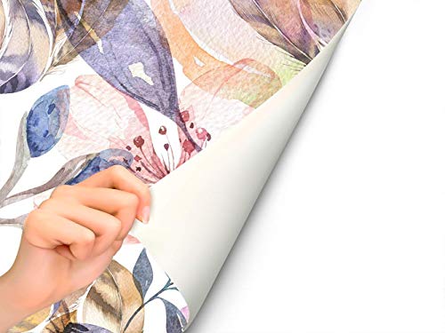 Oedim Papel Pintado para Pared Flores Acuarelas con Textura | Fotomural para Paredes | Mural | Papel Pintado | 100 x 70 cm | Decoración comedores, Salones, Habitaciones