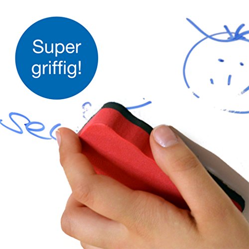 OfficeTree 5 Borrador Pizarra Blanca Magnetico - 5 Colores Borrador Magnetico Pizarra - Elimina Restos de Escrituras y Dibujos en Pizarra Blanca Papelógrafo