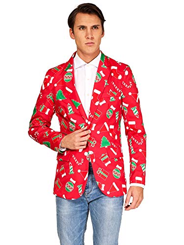 OFFSTREAM Suitmeister Trajes de Navidad Chaqueta En Muchos Estilos - Red Icons Jacket Only - XXL