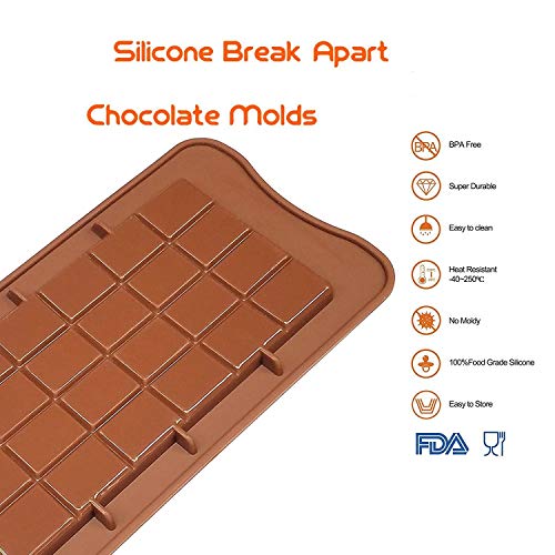 OFNMY 3 piezas Molde de Chocolate Aprobado por la FDA 100% silicona de Grado Alimentaria Anti-adherente para dulces, chocolate, caramelos,pasteles, decoraciones para fiestas