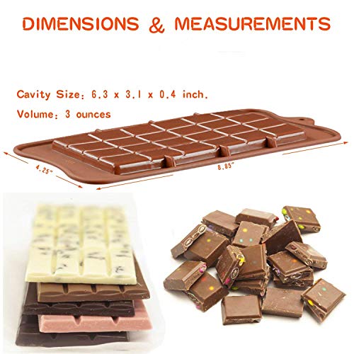 OFNMY 3 piezas Molde de Chocolate Aprobado por la FDA 100% silicona de Grado Alimentaria Anti-adherente para dulces, chocolate, caramelos,pasteles, decoraciones para fiestas