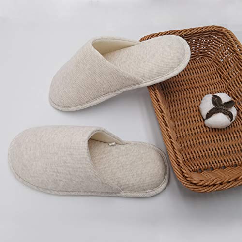 ofoot Zapatillas de casa Antideslizantes de algodón orgánico para Mujer ofoot, Espuma de Memoria acogedora Lavable para Dormitorio de Verano, Suela de Goma