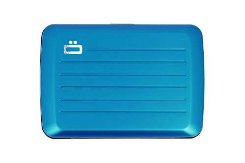 Ögon Smart Wallets - Stockholm V2 Cartera Tarjetero - Protección RFID: Protege Tus Tarjetas de Robar - hasta 10 Tarjetas + Recetas + Notas - Aluminio anodizado (Azul)