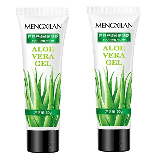 OHQ Aloe Vera Gel De Aloe LocióN Hidratante Crema Facial DIY Lavado A Mano Cuidado De La Piel 2 Botellas (2 Botellas, Verde)