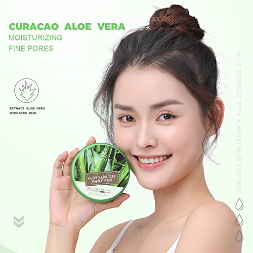 OHQ Aloe Vera Gel LocióN Hidratante Crema Facial Perfectamente Liso para India Cuidado De La Piel 180ML/300ML (180ML, Verde)