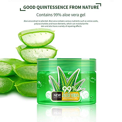 OHQ Aloe Vera Gel LocióN Hidratante Crema Facial Perfectamente Liso para India Efecto Calmante E Hidratante (150ML, Verde)