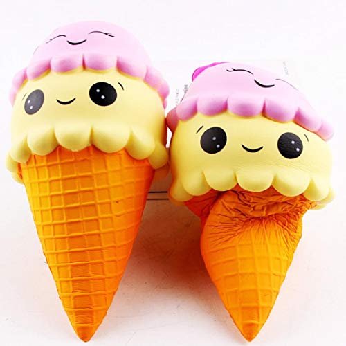 OHQ Colgante Juguetes Blandos Kawaii Squishy Perfumado Juguetes Antiestres Ice Cream Slow Creciente Scented Aliviar El Juguete De EstréS Regalos Gran PromocióN (Amarillo#2)