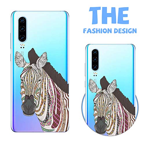 Oihxse Funda Dibujos Animal Lindo Compatible OPPO Reno 2Z Carcasa Transparente Clear Silicona TPU Gel Suave Case Ultra Slim Anti-Golpes Anti-Arañazos Protection Cover(Caballo)