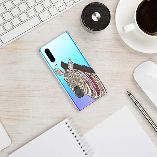 Oihxse Funda Dibujos Animal Lindo Compatible OPPO Reno 2Z Carcasa Transparente Clear Silicona TPU Gel Suave Case Ultra Slim Anti-Golpes Anti-Arañazos Protection Cover(Caballo)