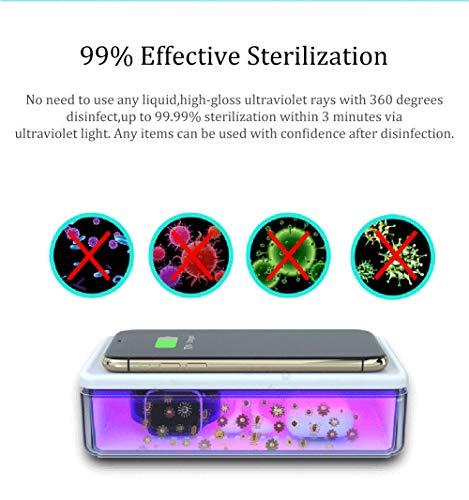 okcsc - Caja de esterilizador de teléfono móvil con función de aromaterapia de carga USB, limpiador UV para teléfono y todos los pequeños accesorios