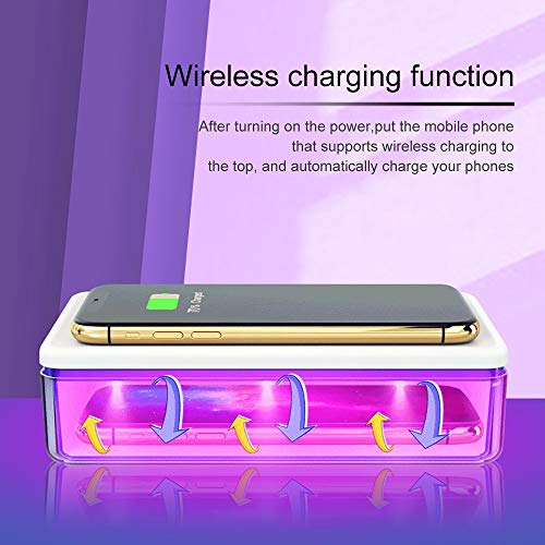 okcsc - Caja de esterilizador de teléfono móvil con función de aromaterapia de carga USB, limpiador UV para teléfono y todos los pequeños accesorios