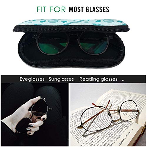 OKIJH Estuche portátil para gafas, caja de almacenamiento, estuche para gafas, bolsa de cosméticos Cute Leaf Tooth Toothbrush Toothpaste Small Bubble Portable Eyeglass Case Abrasion Resistant Glasses