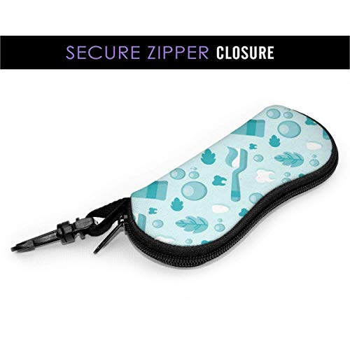 OKIJH Estuche portátil para gafas, caja de almacenamiento, estuche para gafas, bolsa de cosméticos Cute Leaf Tooth Toothbrush Toothpaste Small Bubble Portable Eyeglass Case Abrasion Resistant Glasses