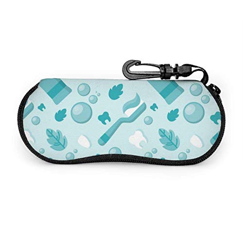 OKIJH Estuche portátil para gafas, caja de almacenamiento, estuche para gafas, bolsa de cosméticos Cute Leaf Tooth Toothbrush Toothpaste Small Bubble Portable Eyeglass Case Abrasion Resistant Glasses