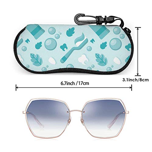 OKIJH Estuche portátil para gafas, caja de almacenamiento, estuche para gafas, bolsa de cosméticos Cute Leaf Tooth Toothbrush Toothpaste Small Bubble Portable Eyeglass Case Abrasion Resistant Glasses